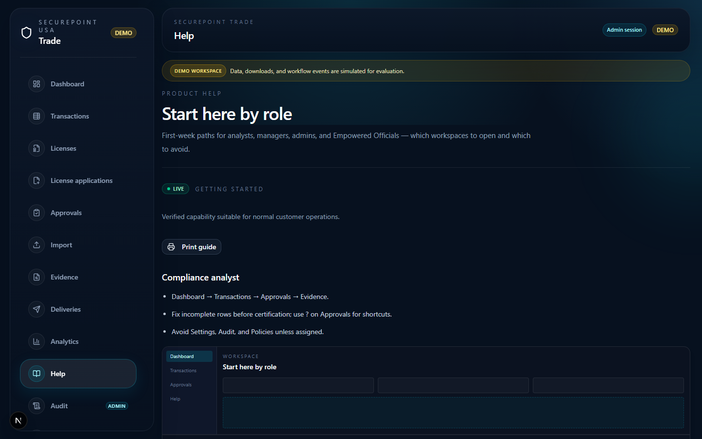 Start by role help article with analyst and manager paths